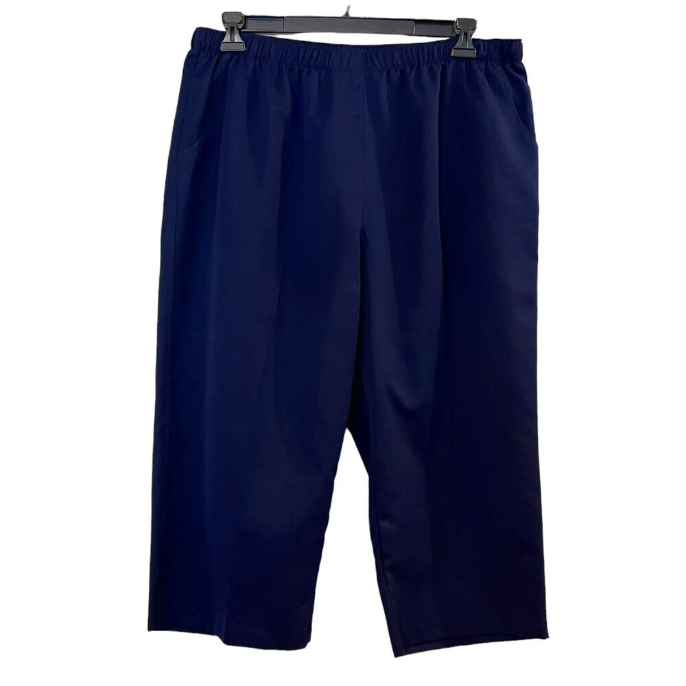Kim Rogers Navy Capri Pants Elastic Waist 18 with front pockets